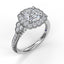 Floral Halo With Diamond Accents Engagement Ring 3563 - Chalmers Jewelers