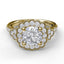 Floral Halo With Diamond Accents Engagement Ring 3563 - Chalmers Jewelers