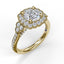 Floral Halo With Diamond Accents Engagement Ring 3563 - Chalmers Jewelers