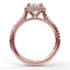 Delicate Cushion Halo Engagement Ring With Pave Shank 3790 - Chalmers Jewelers