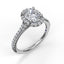 Delicate Oval Shaped Halo And Pave Band Engagement Ring 3792 - Chalmers Jewelers