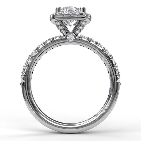 Classic Diamond Halo Engagement Ring with a Gorgeous Side Profile 3817 - Chalmers Jewelers