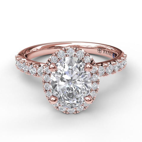 Classic Diamond Halo Engagement Ring with a Gorgeous Side Profile 3838 - Chalmers Jewelers