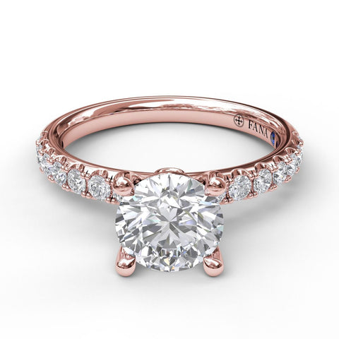 Classic Pave Round Cut Engagement Ring 3846 - Chalmers Jewelers