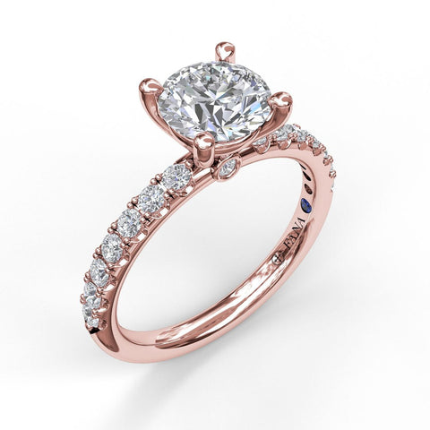 Classic Pave Round Cut Engagement Ring 3846 - Chalmers Jewelers