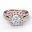 Cushion Halo Engagement Ring with a Diamond Encrusted Split Band 3891 - Chalmers Jewelers