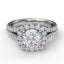 Cushion Halo Engagement Ring with a Diamond Encrusted Split Band 3891 - Chalmers Jewelers