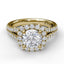Cushion Halo Engagement Ring with a Diamond Encrusted Split Band 3891 - Chalmers Jewelers