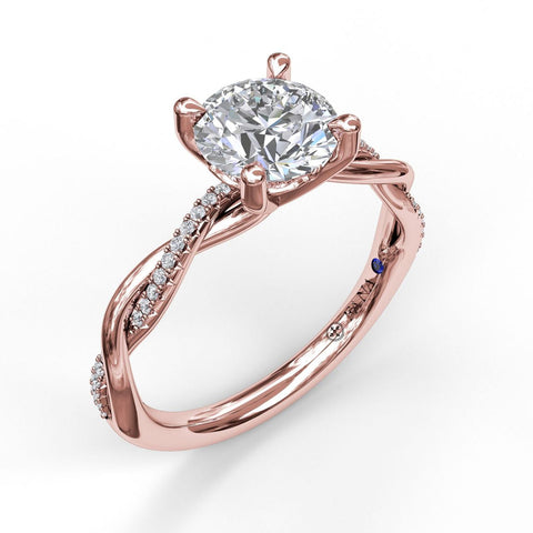 Gold And Diamond Twist Engagement Ring 3901 - Chalmers Jewelers