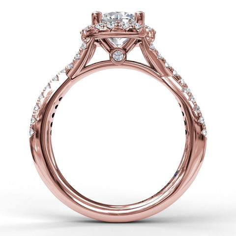 Round Halo Twist Engagement Ring 3990 - Chalmers Jewelers