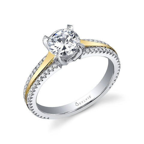 Modern Solitaire Engagement Ring SY455-TT - Chalmers Jewelers