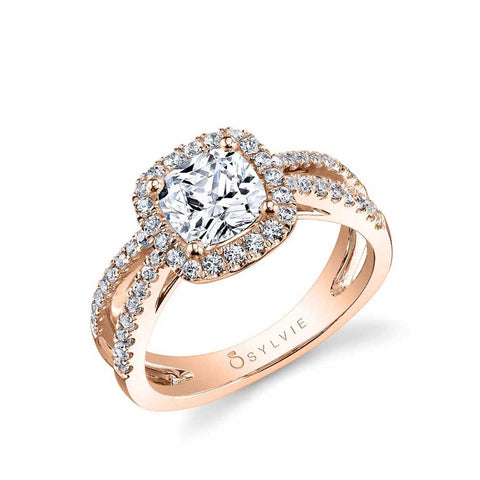 Split Shank Engagement Ring With Halo S1130 - Chalmers Jewelers