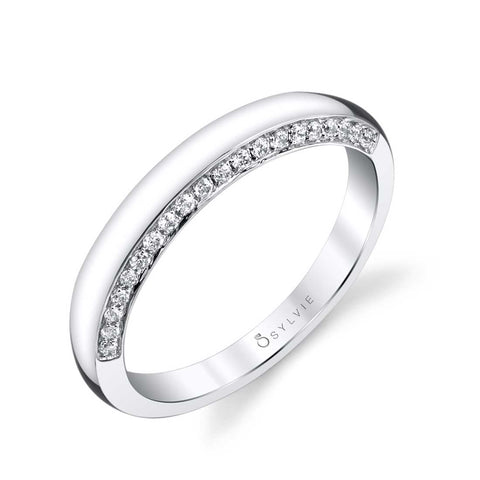 Unique Round Diamond Wedding Band BSY954 - Chalmers Jewelers