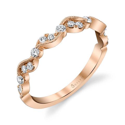 Unique Stackable Wedding Band B0061-WG - Chalmers Jewelers