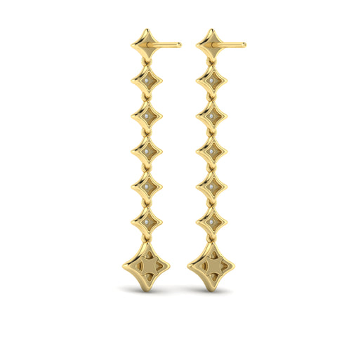 Vlora Estrella 14k Yellow Gold and Diamond Dangle Earrings VER60256