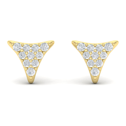 Vlora Miraval 14k Yellow Gold and Diamond Geometric Stud Earring VER60443