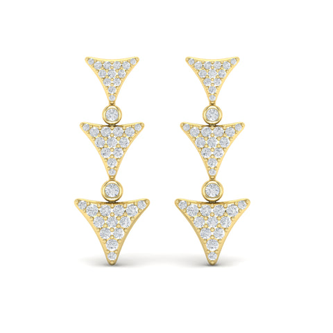 Vlora Miraval 14k Yellow Gold and Diamond Geometric Dangle Earring VER60444