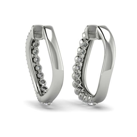 Vlora Adella 14k White Gold and Diamond Hoop Earrings VER60473