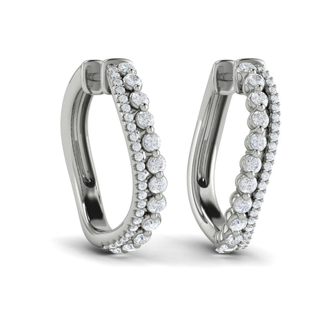 Vlora Adella 14k White Gold and Diamond Hoop Earrings VER60473