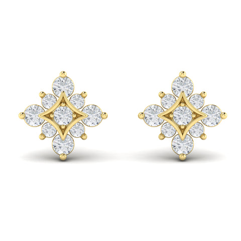 Vlora Lucera 14k Yellow Gold and Diamond Earrings VER60699