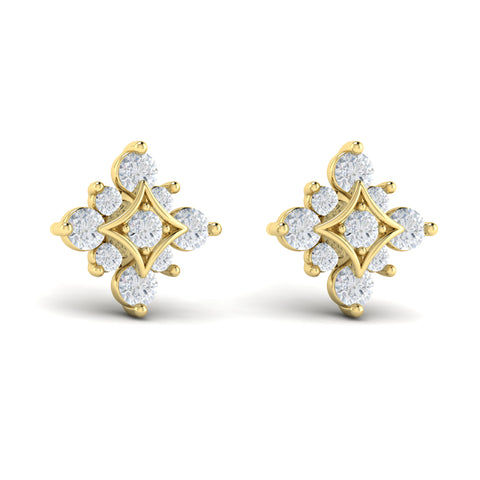 Vlora Lucera 14k Yellow Gold and Diamond Earrings VER60699