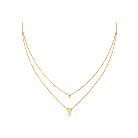 Vlora Miraval 14k Yellow Gold and Diamond Double Necklace VN60432