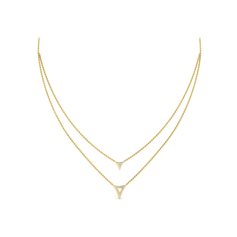 Vlora Miraval 14k Yellow Gold and Diamond Double Necklace VN60432