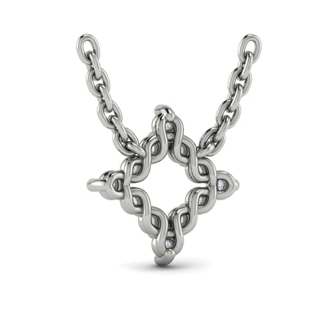 Vlora Besito 14k White Gold and Diamond Necklace VP60095