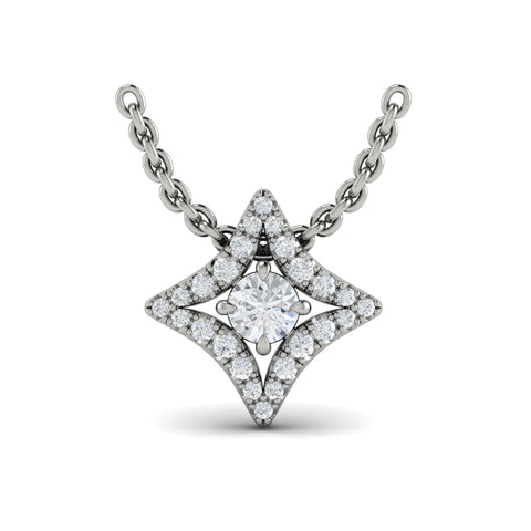 Vlora Estrella 14k White Gold and Diamond Necklace VP60210