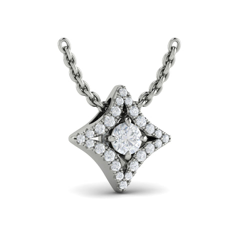 Vlora Estrella 14k White Gold and Diamond Necklace VP60210