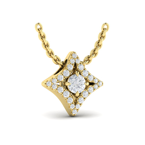 Vlora Estrella 14k Yellow Gold and Diamond Necklace VP60210Y