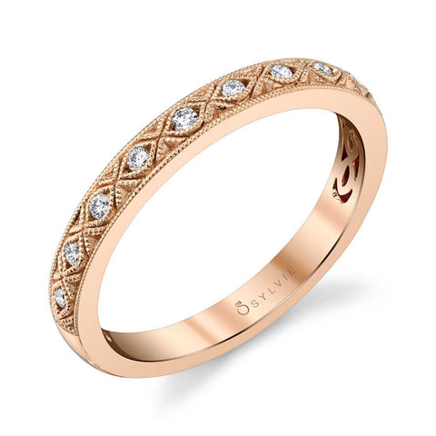 Vintage Inspired Stackable Wedding Band B0047-WG - Chalmers Jewelers