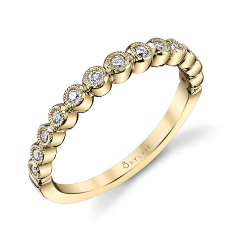 Sylvie Bezel Set Stackable Wedding Band - B0012 - Chalmers Jewelers