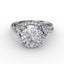 Fana Contemporary Round Diamond Halo Engagement Ring With Twisted Shank S3266
