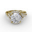 Fana Contemporary Round Diamond Halo Engagement Ring With Twisted Shank S3266