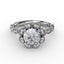 Fana Round Diamond Engagement Ring With Floral Halo and Milgrain Details S3214