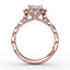 Fana Round Diamond Engagement Ring With Floral Halo and Milgrain Details S3214