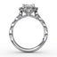 Fana Round Diamond Engagement Ring With Floral Halo and Milgrain Details S3214