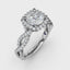 Fana Cushion Halo Twist Engagement Ring 3826