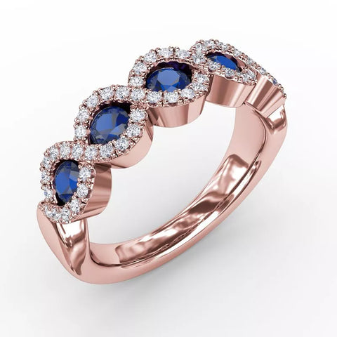 Fana Hold Me Close Emerald ad Diamond Twist Ring
