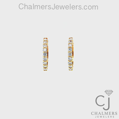 1.14ctw Diamond Hoop Earrings