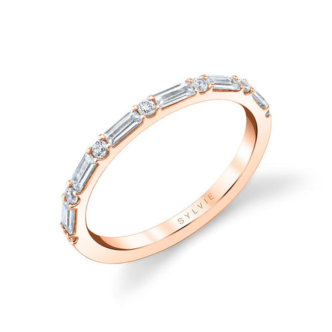 Sylvie Baguette Diamond Wedding Band B0098