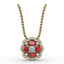 FANA Ruby and Diamond Cluster Pendant P1574R