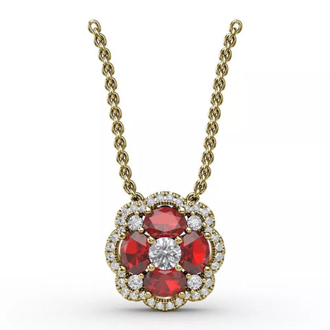 Fana Love in Bloom Sapphire and Diamond Pendant 1574