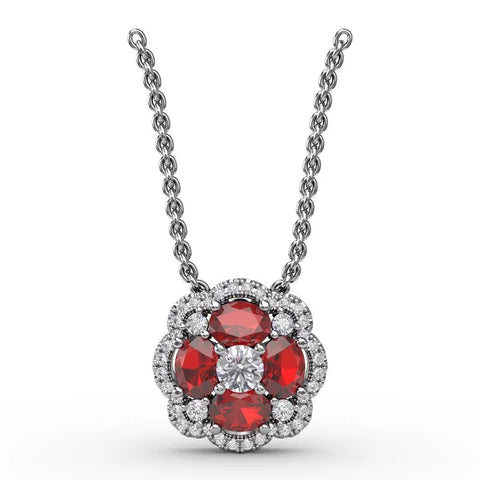 Fana Love in Bloom Sapphire and Diamond Pendant 1574
