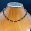 14k White Gold Black Diamond Station Necklace