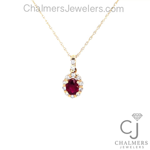 0.55CT RUBY & DIAMOND PENDANT