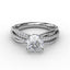 Fana Contemporary Solitaire Diamond Engagement Ring With Multi-Row Split Shank S3114