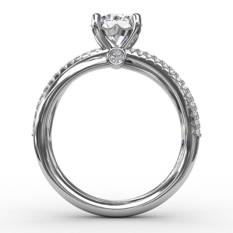 Fana Contemporary Solitaire Diamond Engagement Ring With Multi-Row Split Shank S3114