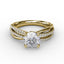 Fana Contemporary Solitaire Diamond Engagement Ring With Multi-Row Split Shank S3114